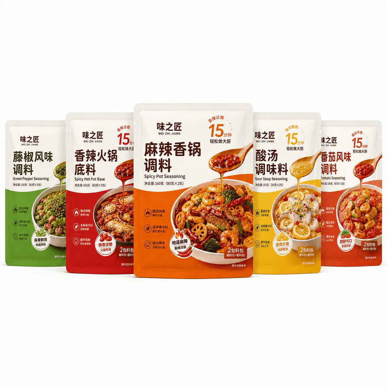 三边封调料袋系列图