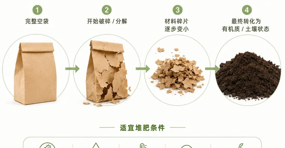 Biodegradable packaging decomposition