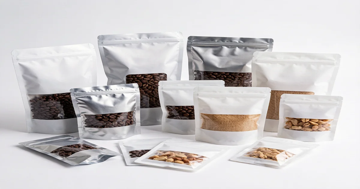 Custom Food Pouch Guide - Display of Various Food-Grade Pouch Types