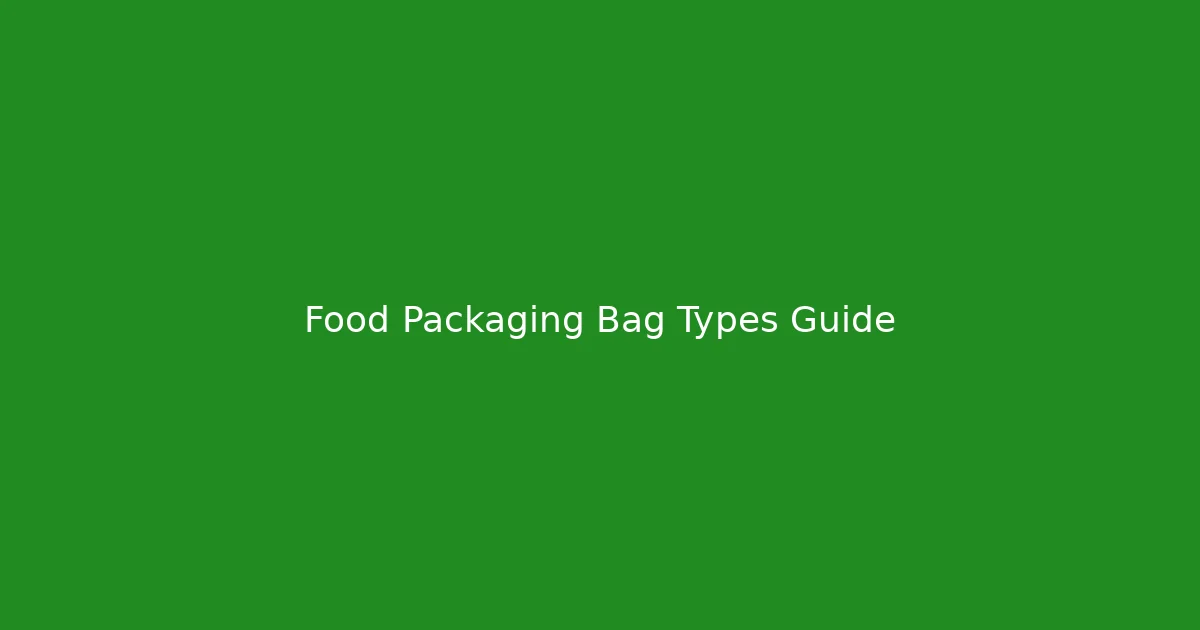 Complete Guide to Food Packaging Pouch Types - Display of Various Food Pouch Types