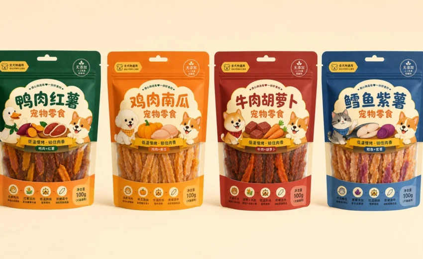 pet-dog-treats-four-flavors-duck-sweet-potato-chicken-pumpkin-beef-carrot-cod-purple-potato-100g