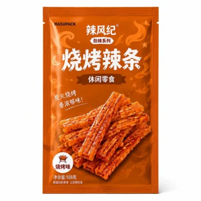 Spicy Strip Pouch Customization: Food-Grade Three-Side Seal Pouch Manufacturer for BBQ Spicy Snacks