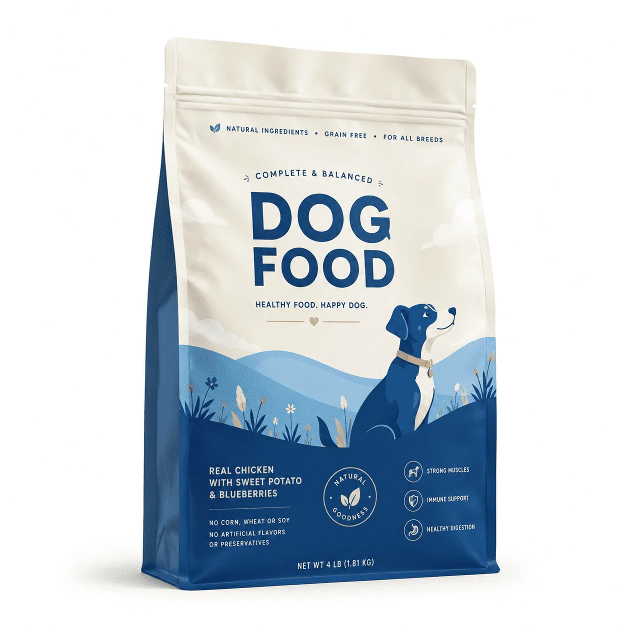 Custom Dog and Cat Food Pouches, Pet Treat Pouches, Pet Freeze-Dried Treat Pouches