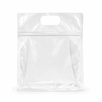 Transparent Handle General-Purpose Pouches: Food-Grade Flat Bottom Pouches in Large Stock