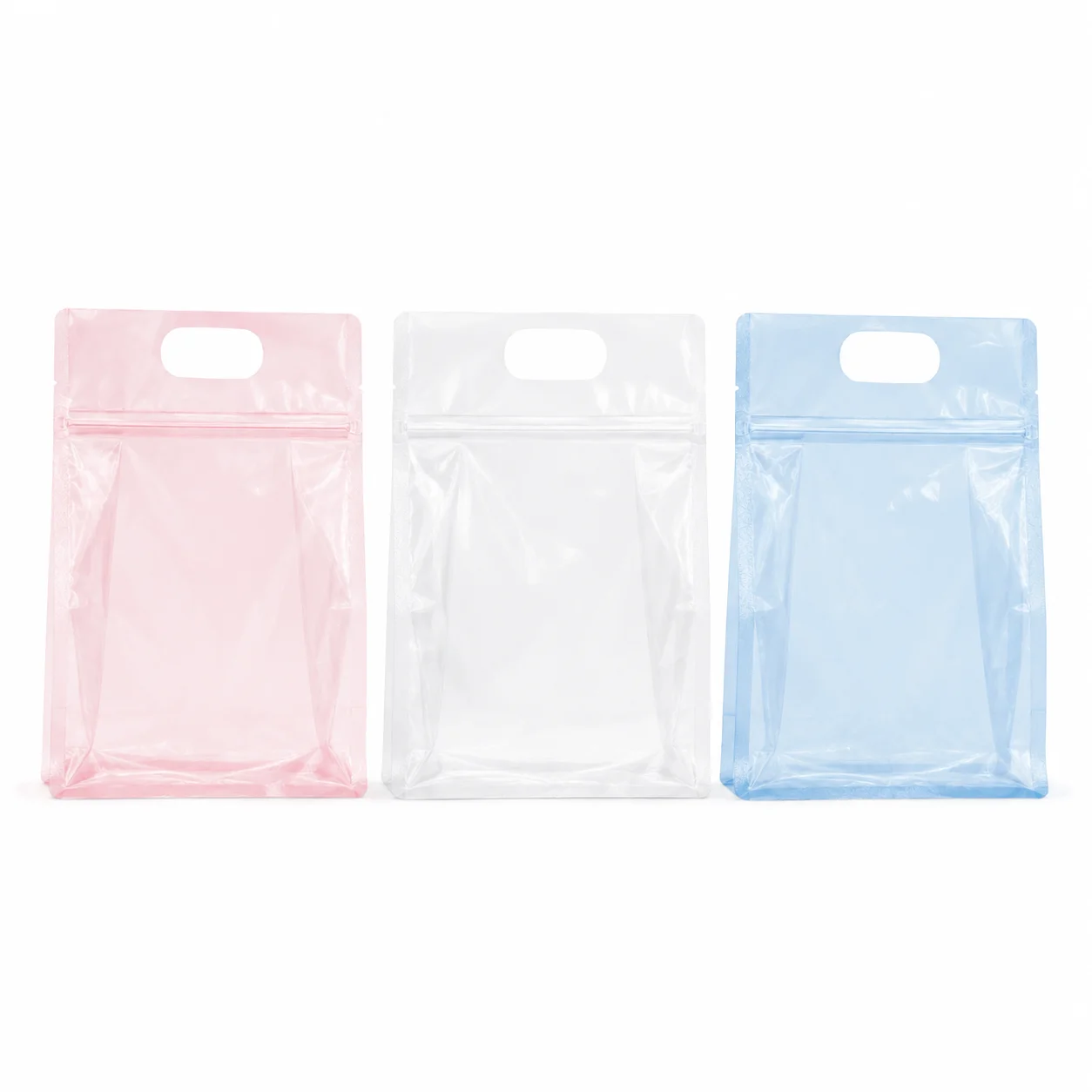 Transparent Handle General-Purpose Pouches: Food-Grade Flat Bottom Pouches in Large Stock - Image 2