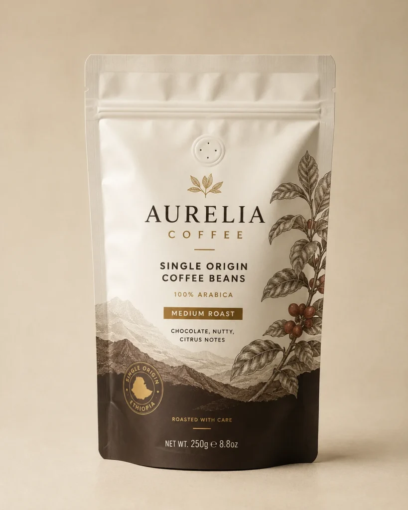 Packaging process - coffee bean packaging