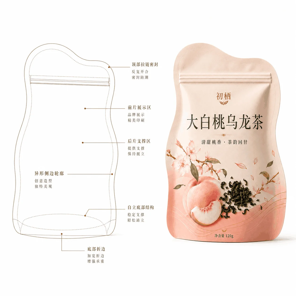 Custom Shaped Food Pouches, Shaped and Stand-Up Pouches for Tea, Nuts, Candy and Snacks - Image 4