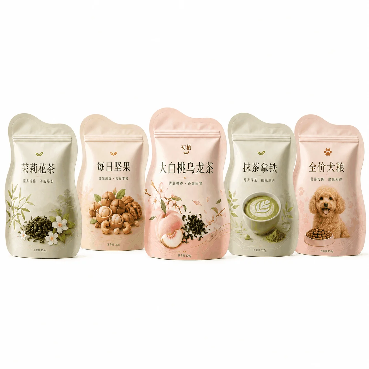 Custom Shaped Food Pouches, Shaped and Stand-Up Pouches for Tea, Nuts, Candy and Snacks - Image 2