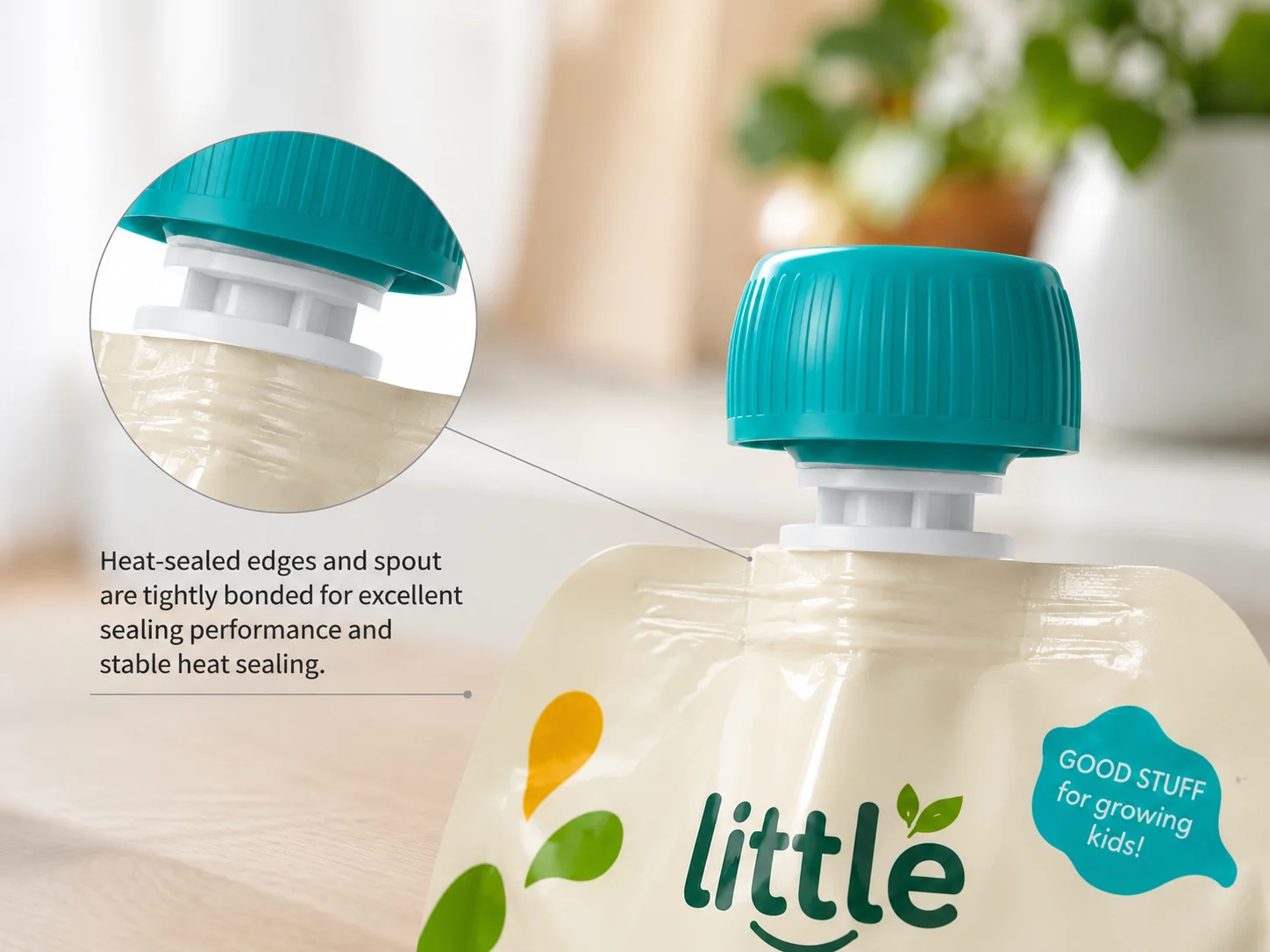 Dairy Packaging - Spout Heat Seal Detail
