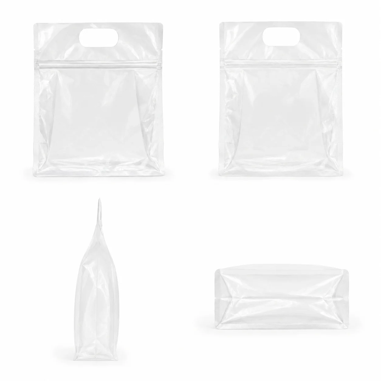Transparent Handle General-Purpose Pouches: Food-Grade Flat Bottom Pouches in Large Stock - Image 3