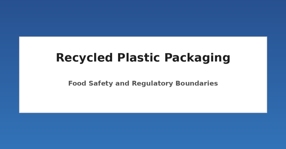 Recycled plastic packaging food safety regulation illustration
