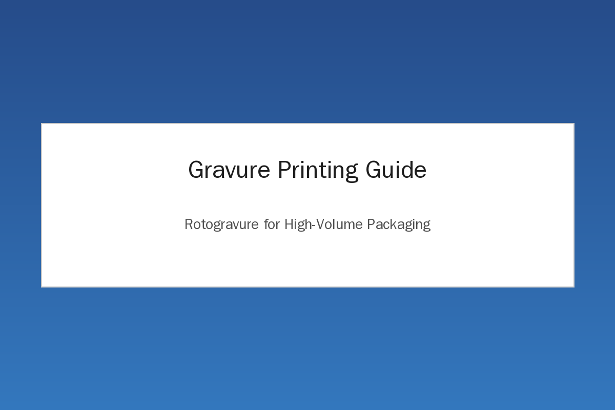 Gravure printing guide for high volume flexible packaging