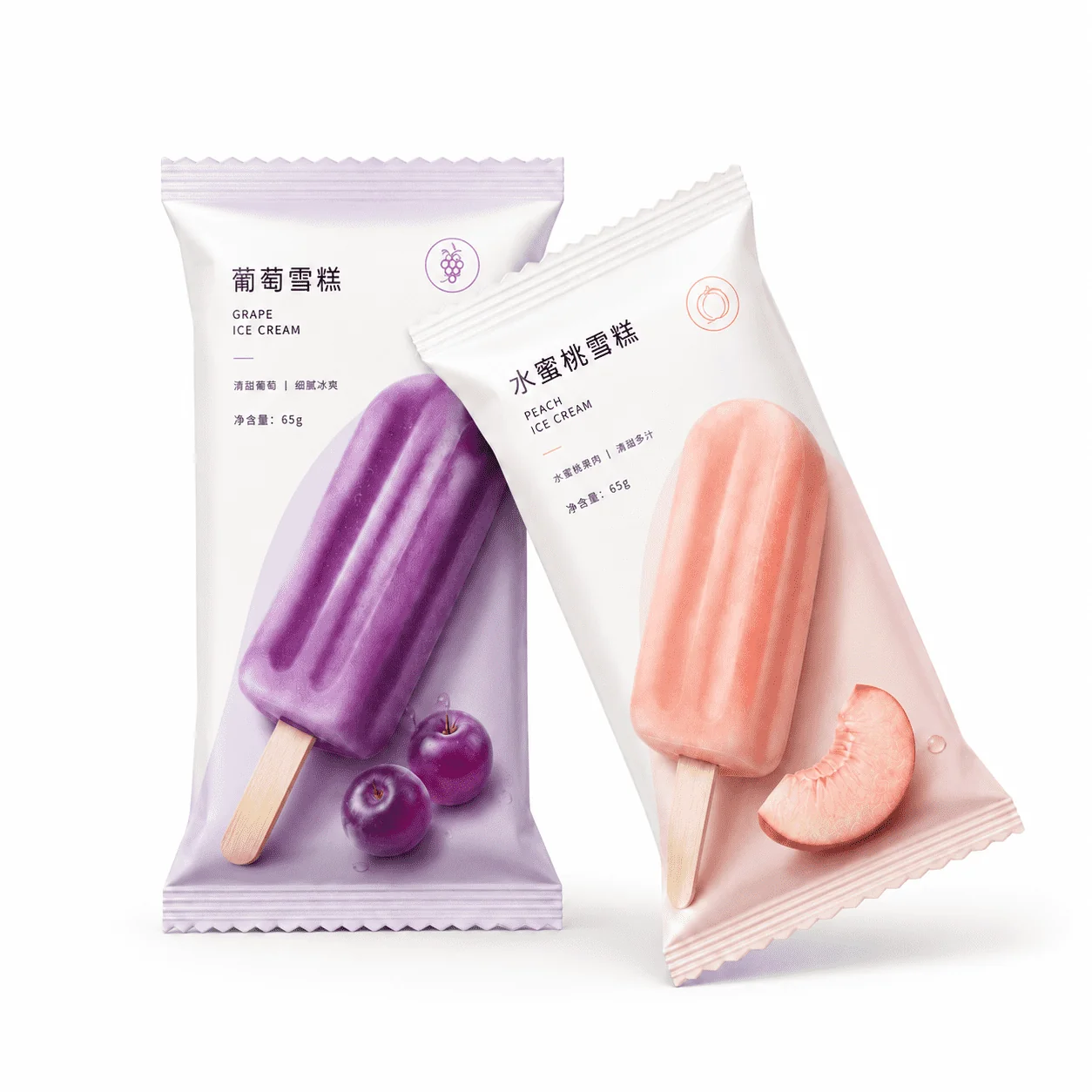 Custom Center Seal Ice Cream Pouch, Portable Individual Packs, Universal Packaging for Dry Goods and Snacks