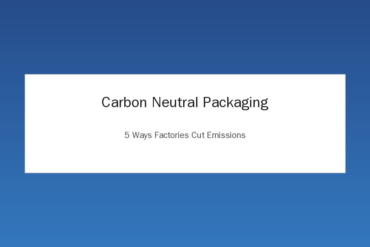 Carbon neutral packaging factory decarbonization roadmap