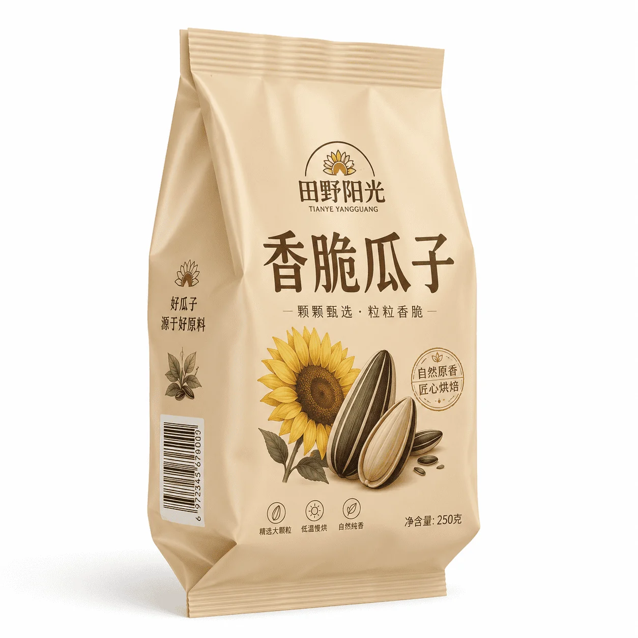 Sunflower Seed Pouches, Snack Pouches, Pouch for Nuts, Coffee Beans and Chocolate Beans