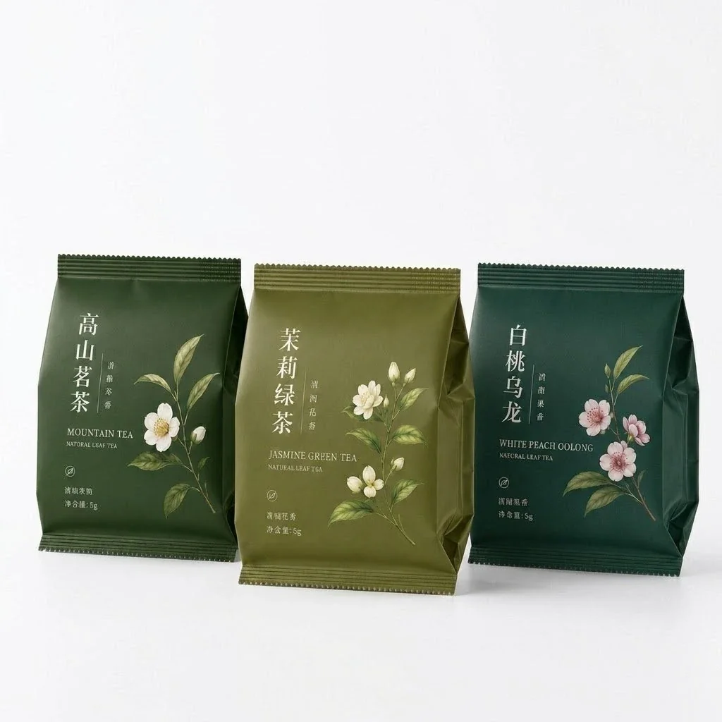 Tea Pouches, Custom Side Seal Gusset Pouches, Pouch for Snacks, Nuts, Candy, Chocolate and Coffee Beans - Image 2