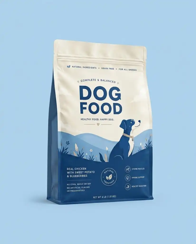 Dry dog food packaging