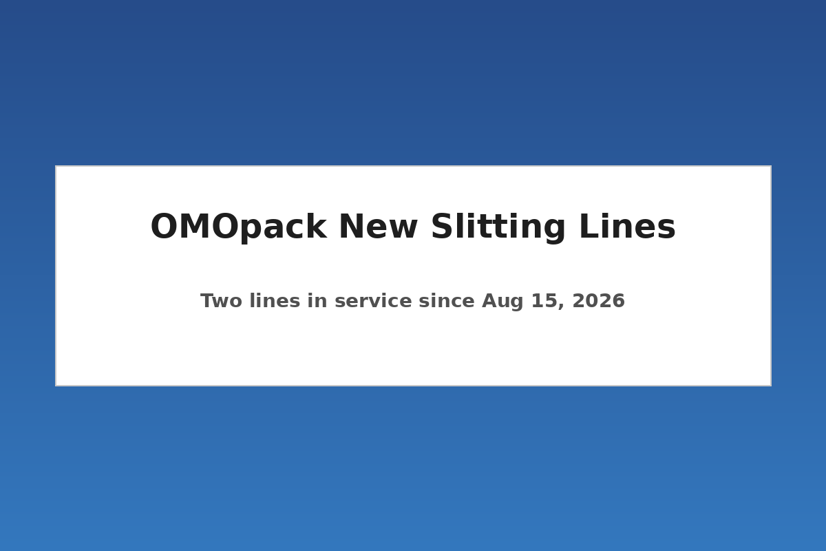 OMOpack new slitting lines in production