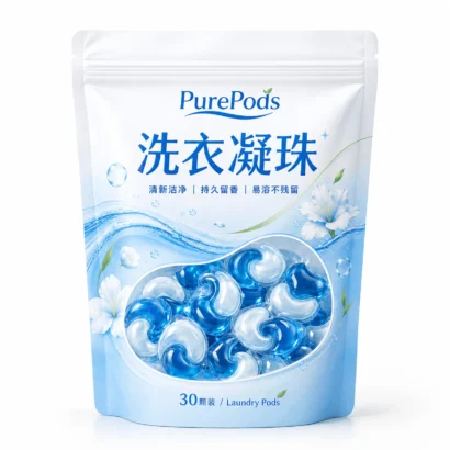 Custom Three-Side Seal and Stand-Up Pouches for Laundry and Household Care, Laundry Pod and Effervescent Tablet Repack Pouches
