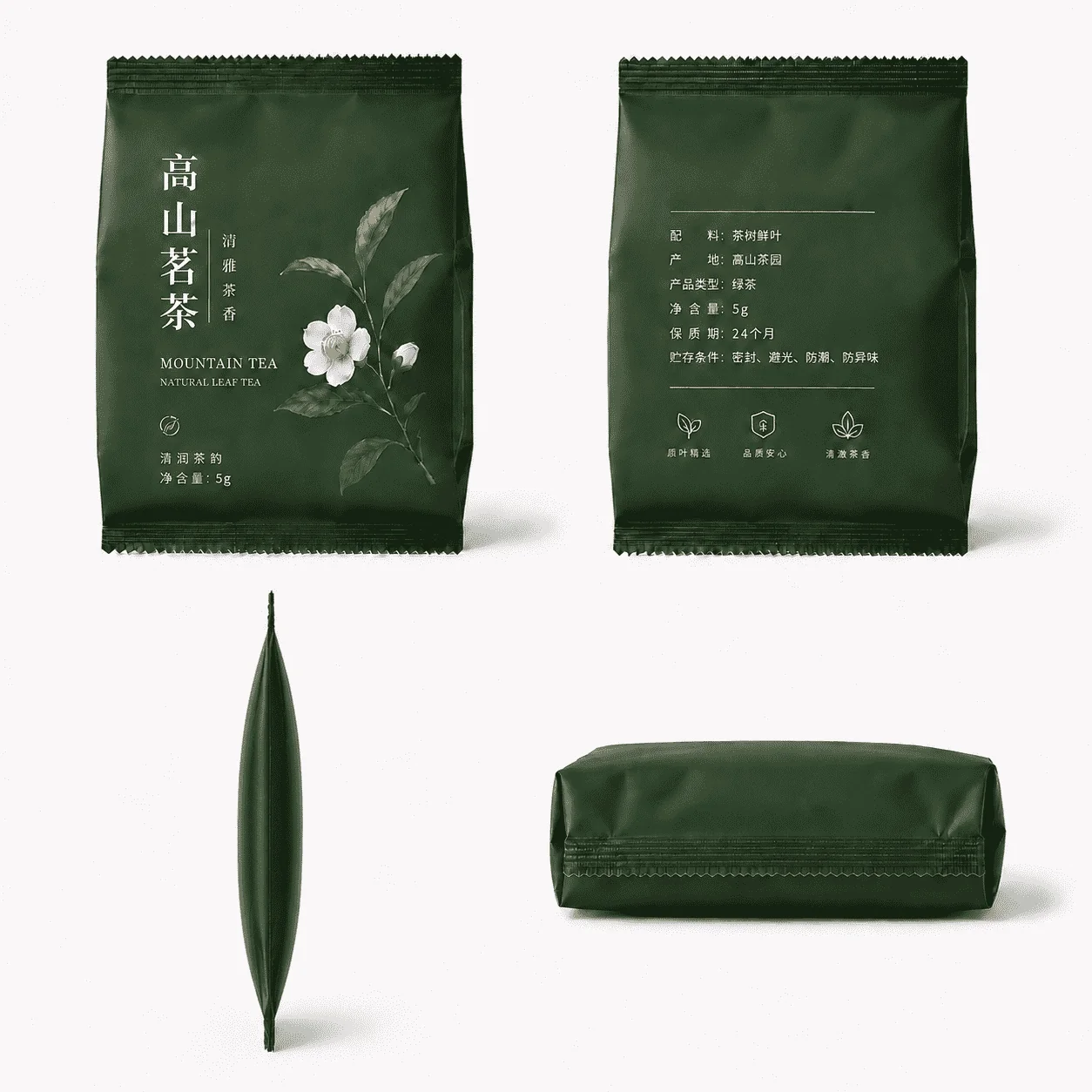 Tea Pouches, Custom Side Seal Gusset Pouches, Pouch for Snacks, Nuts, Candy, Chocolate and Coffee Beans - Image 4