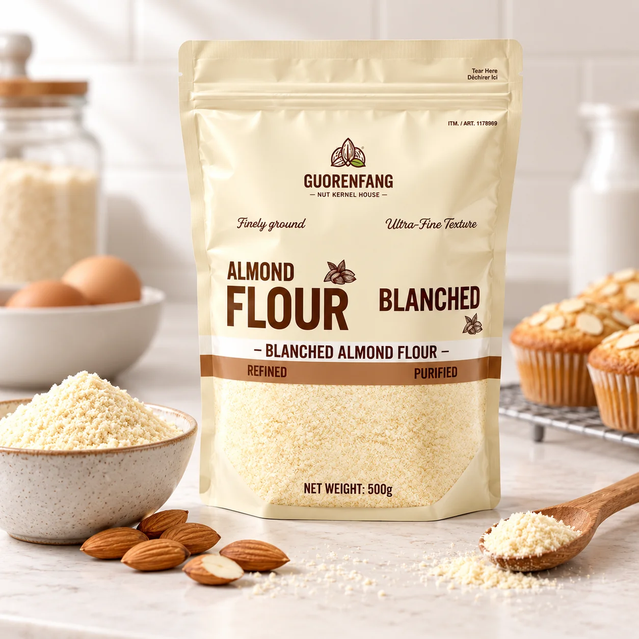 custom powder packaging pouches baking ingredient application