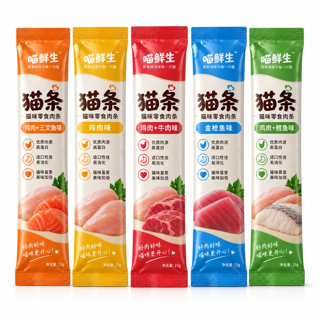 Cat treat stick packaging - product range