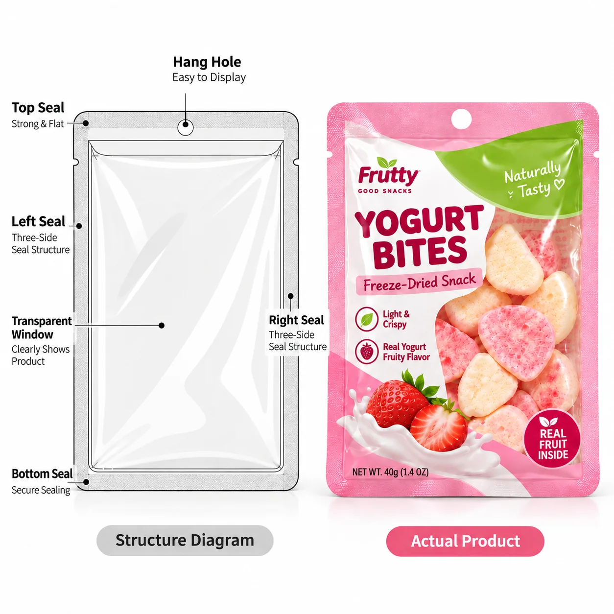 custom candy packaging structure diagram
