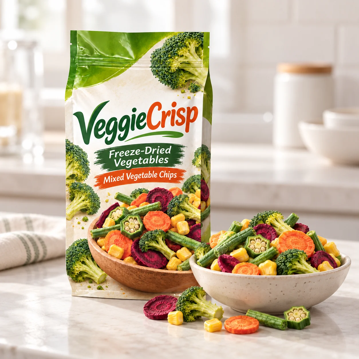 custom dried vegetable packaging size range