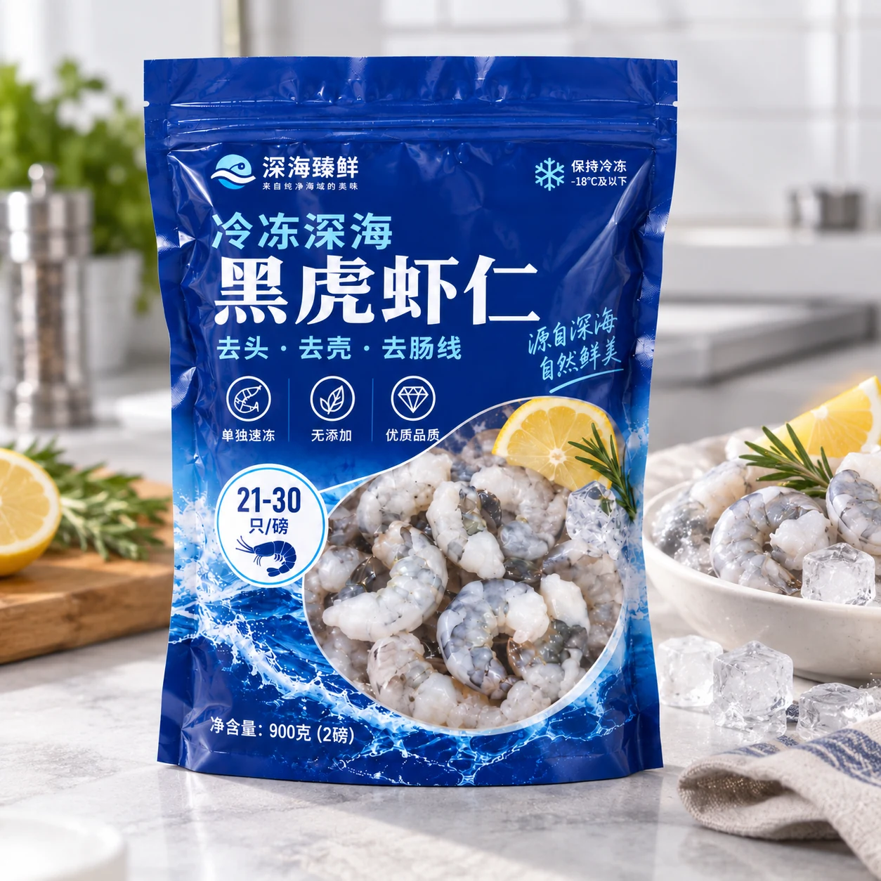 Frozen shrimp packaging bags - application scene