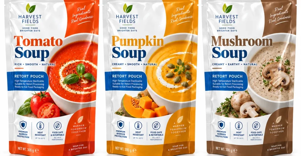 Range of recyclable retort seasoning pouches