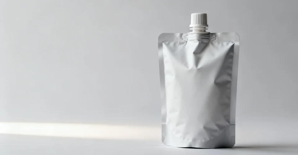 Spouted pouch for liquids with a screw-cap fitment, concept visual
